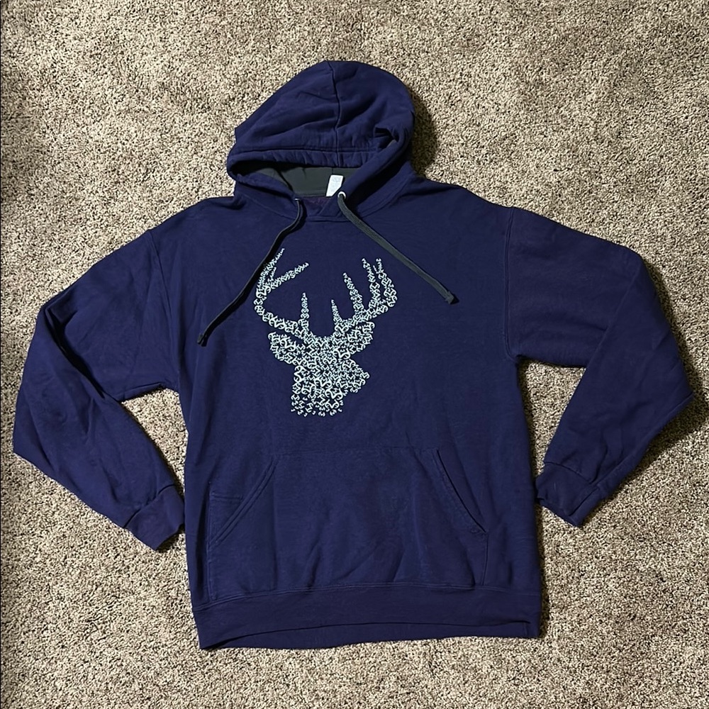 Purple Hoodie with Deer Graphic